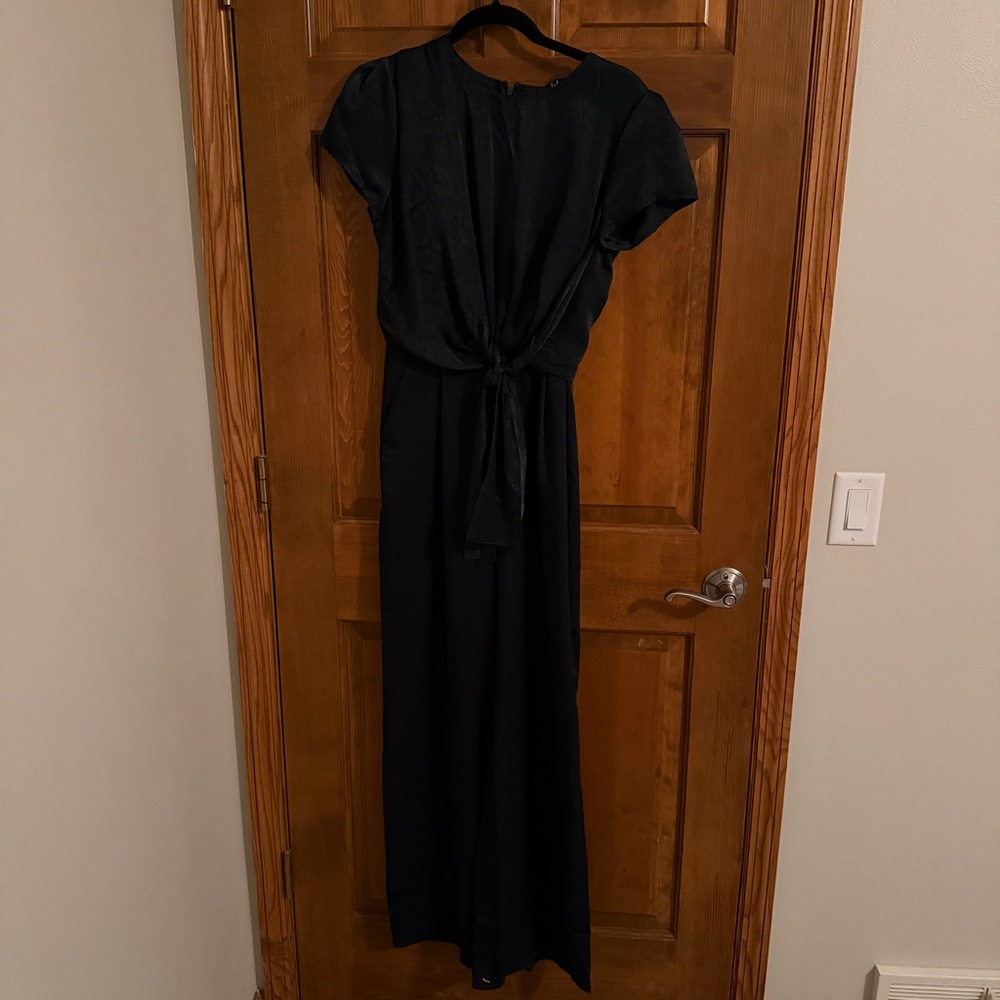 Lulus Let Me Entertain You Dark Green Satin Wide-Leg Jumpsuit - Picture 6 of 8